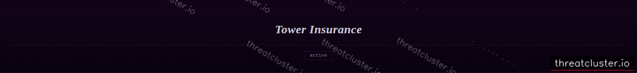 Leak-site post naming Tower Insurance, captured by ThreatCluster