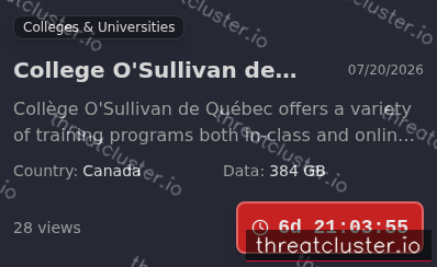 Leak-site post naming College O'Sullivan de Québec, captured by ThreatCluster