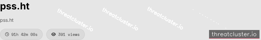 Leak-site post naming pss.ht, captured by ThreatCluster